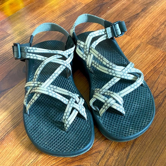 Chaco Shoes - Chaco Gray Cream White Black Sandals Size 7
